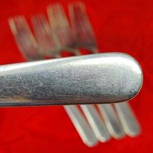 5X DF Rogers Bros MERIDEN Dinner FORKS Vtg Pattern 1847 Silver Plate